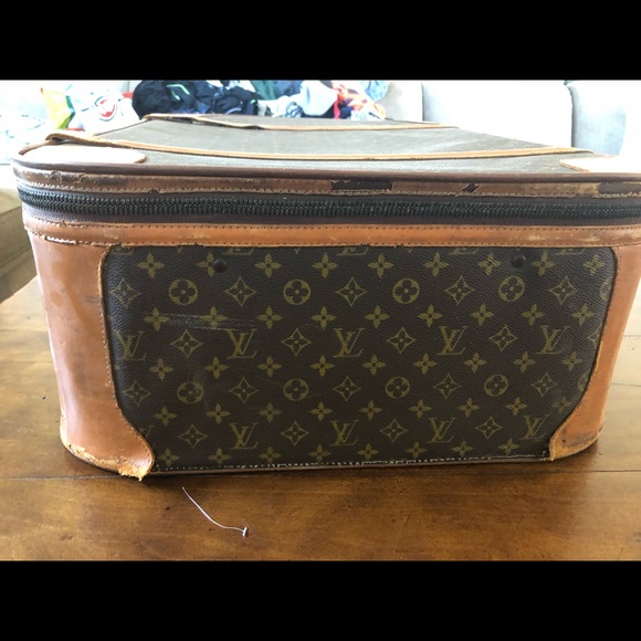Louis Vuitton large antique suitcase with LV print - Picture 3 of 8